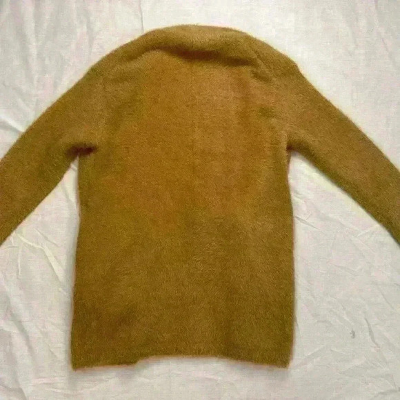 J.Crew Point Sur Fuzzy Mohair Wool Zip Front Sweater | Camel Tan Jacket | j crew - Picture 2 of 4